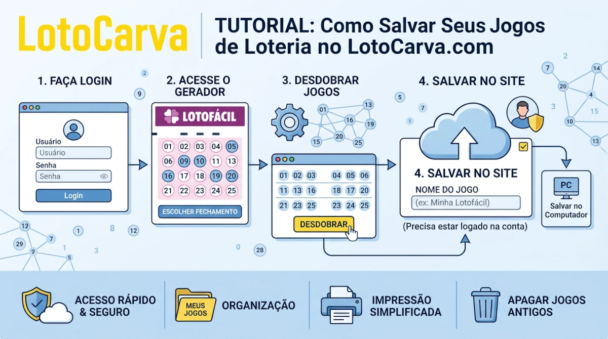 Salvar jogos de loteria online